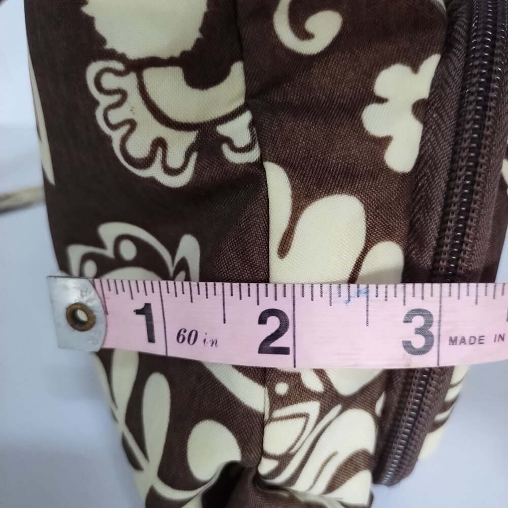 Baggallini Brown & Cream Floral Crossbody Purse Adjustable Strap - Picture 4 of 16